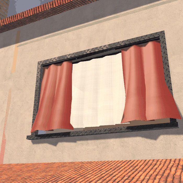 【VRChatワールド用】風に揺れるカーテン・旗・のれん「風布」【PC/Quest対応】