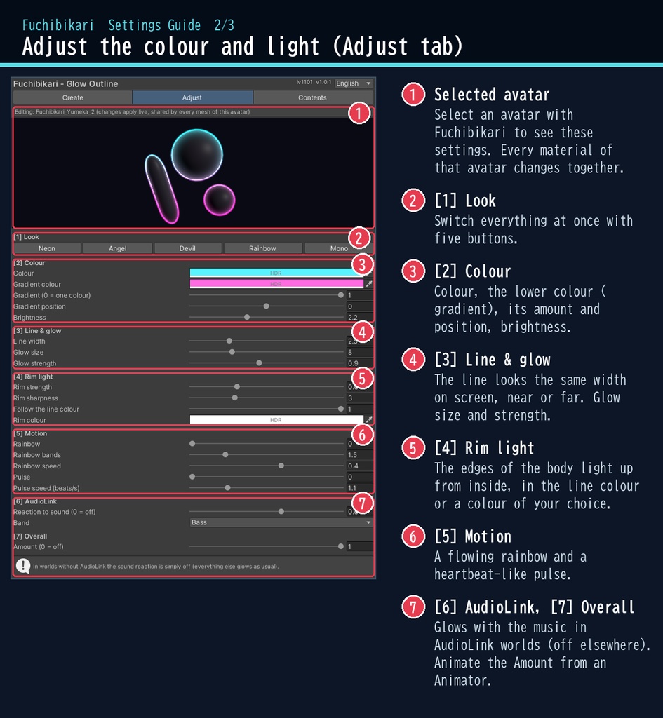 【VRChat】光るアウトライン 縁光 フチビカリ Fuchibikari Glow Outline(アバター向け)
