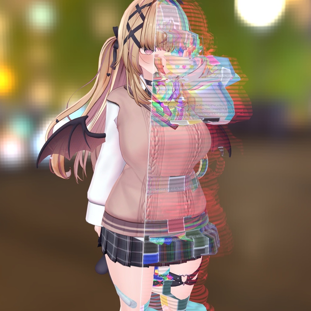 【VRChat・汎用】アバターが乱れるグリッチシェーダー「乱像」(アバター用・PC)