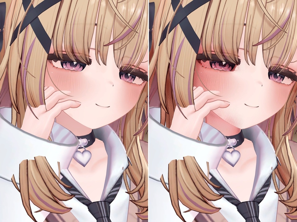 【VRChat・汎用】撫でると影が落ちて赤くなる接触影シェーダー「撫影」(アバター用・PC)