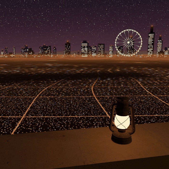 【VRChatワールド用】ワールドのまわりに街の灯りと観覧車「夜景」【PC/Quest対応】