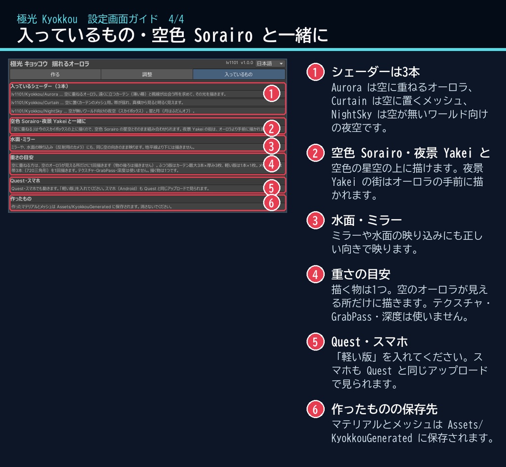 【VRChatワールド用】夜空に揺れるオーロラ「極光」【PC/Quest対応】