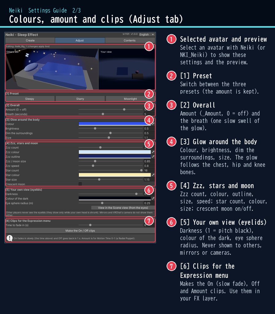【VRChat・汎用】V睡にやさしい光と Zzz を「寝息」(アバター用・PC)