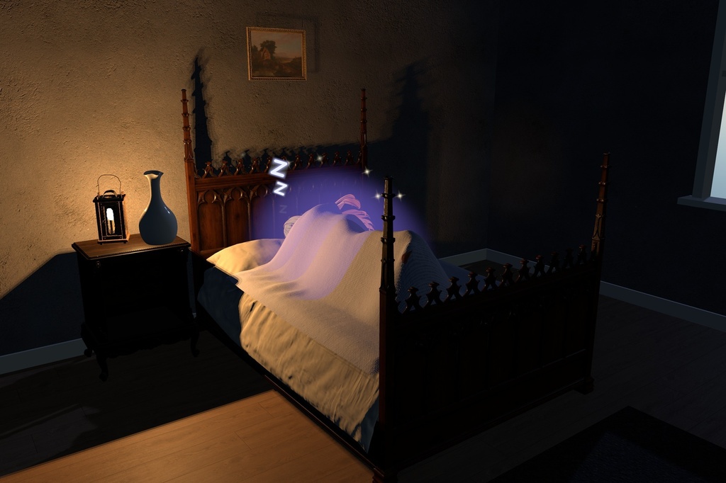 【VRChat・汎用】V睡にやさしい光と Zzz を「寝息」(アバター用・PC)