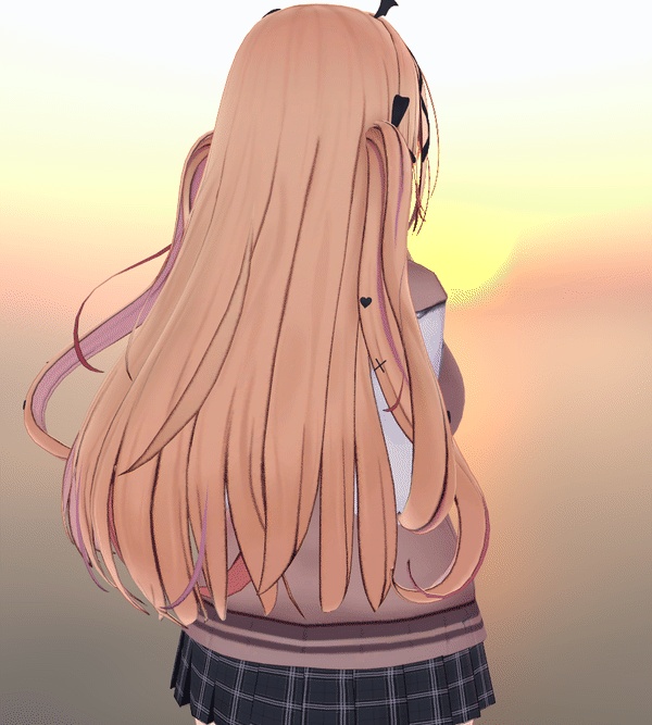 【VRChat】髪の毛先にグラデーションを重ねる「彩層」(アバター用・PC)