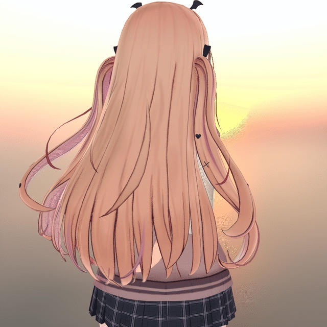【VRChat】髪の毛先にグラデーションを重ねる「彩層」(アバター用・PC)