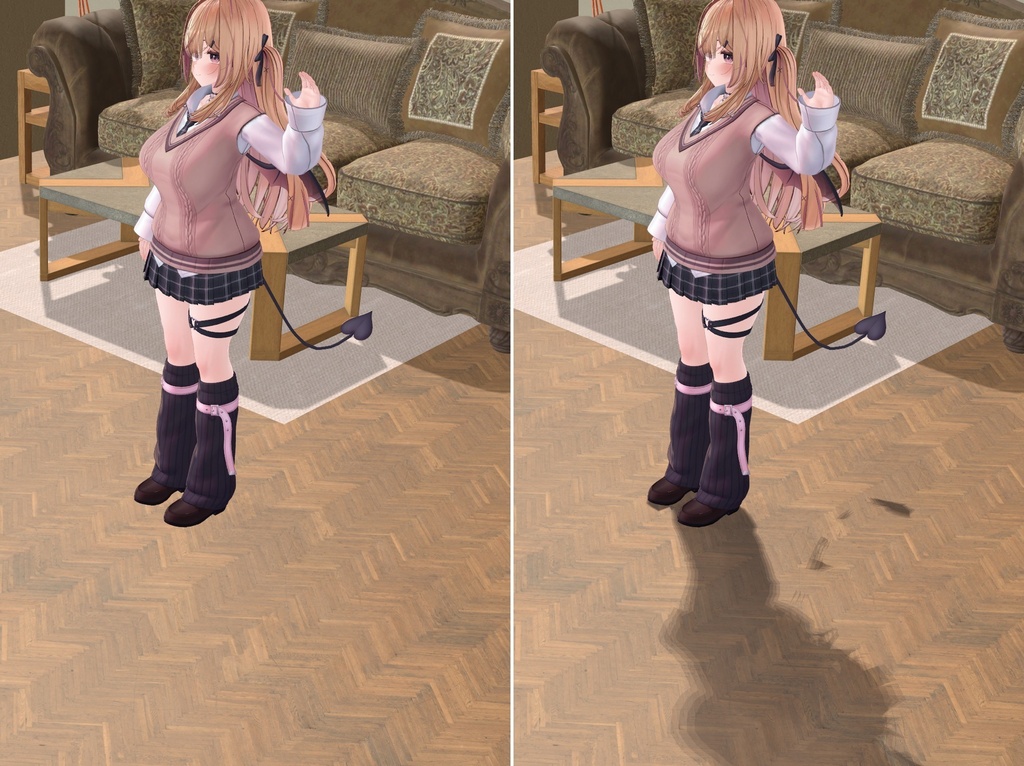 【VRChat・汎用】影の出ないワールドでも足元に影が落ちるシェーダー「足影」(アバター用・PC)