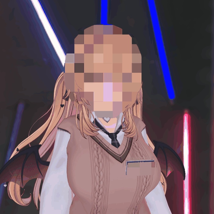 【VRChat・汎用】写真にだけ顔を隠すモザイク「目隠」(アバター用・PC)