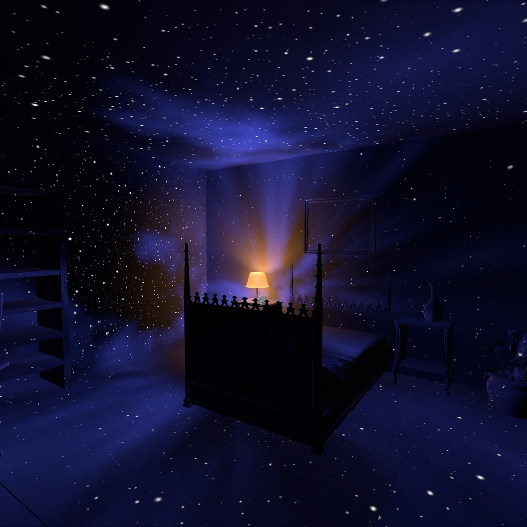 【VRChatワールド用】寝室の天井に星空を映す常夜灯「夜灯」【PC/Quest対応】