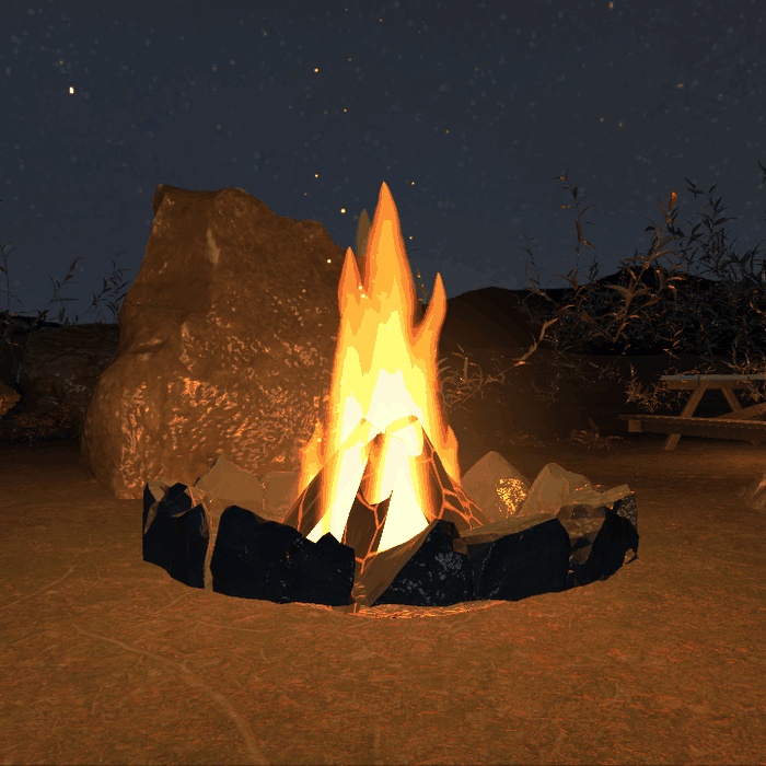 【VRChatワールド用】ろうそく・たいまつ・焚き火の炎「灯火」【PC/Quest対応】