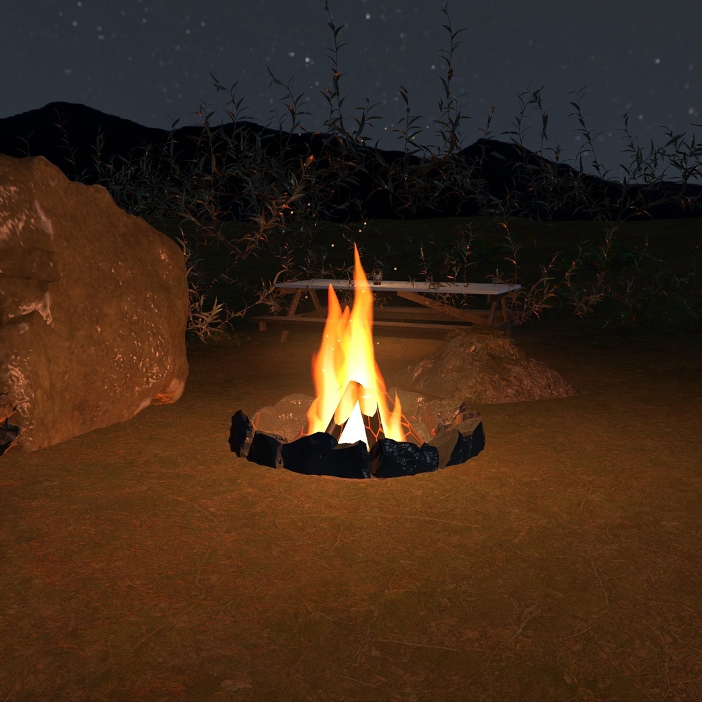 【VRChatワールド用】ろうそく・たいまつ・焚き火の炎「灯火」【PC/Quest対応】