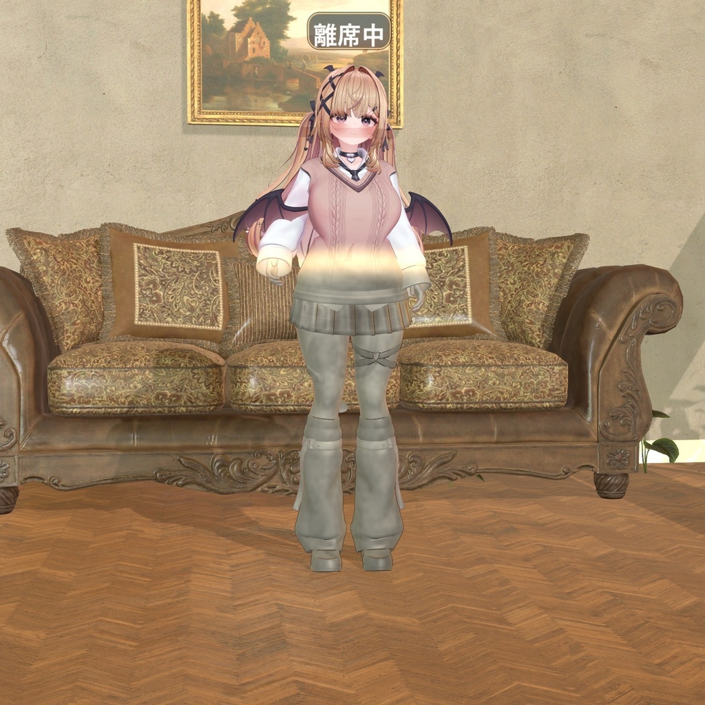 【VRChat・汎用】離席するとアバターが石像になるギミック「離席」(アバター用・PC)