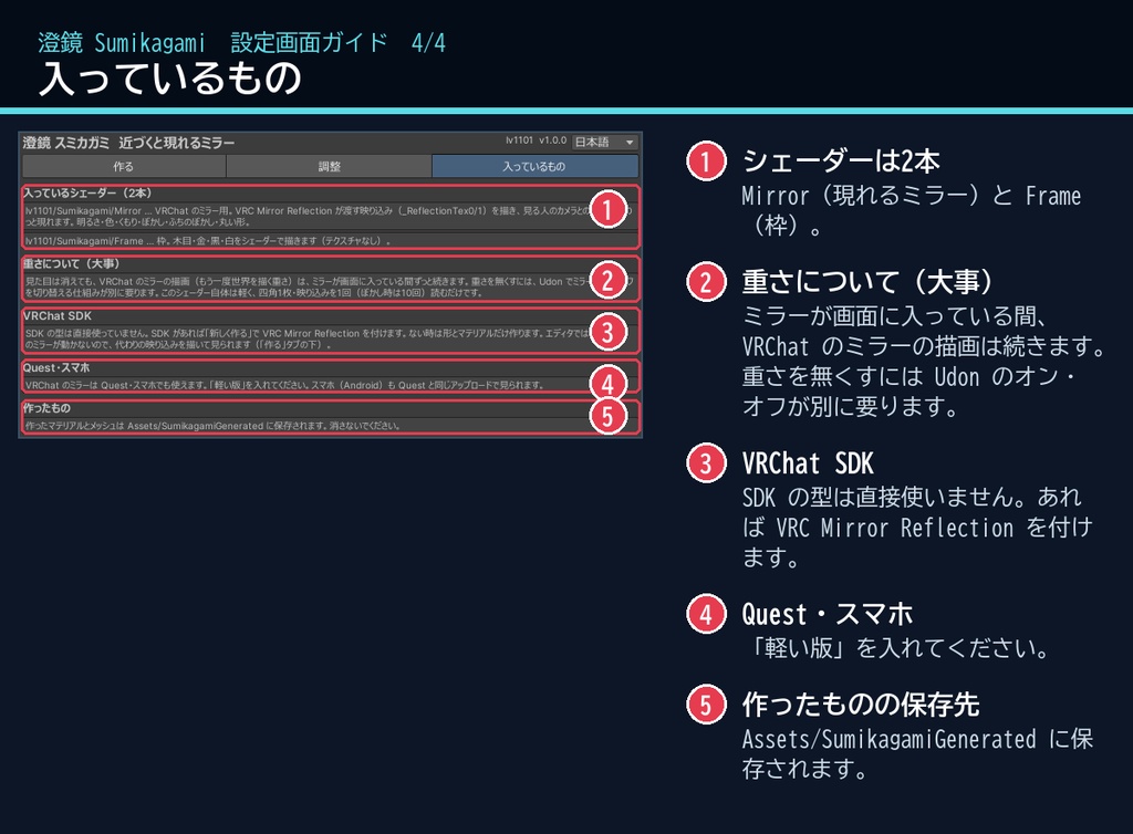 【VRChatワールド用】近づくとふわっと現れるミラー「澄鏡」【PC/Quest対応】
