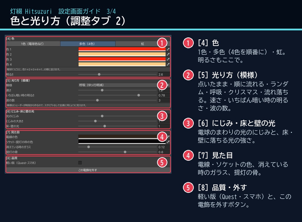 【VRChatワールド用】電飾・提灯・イルミネーション「灯綴」【PC/Quest対応】