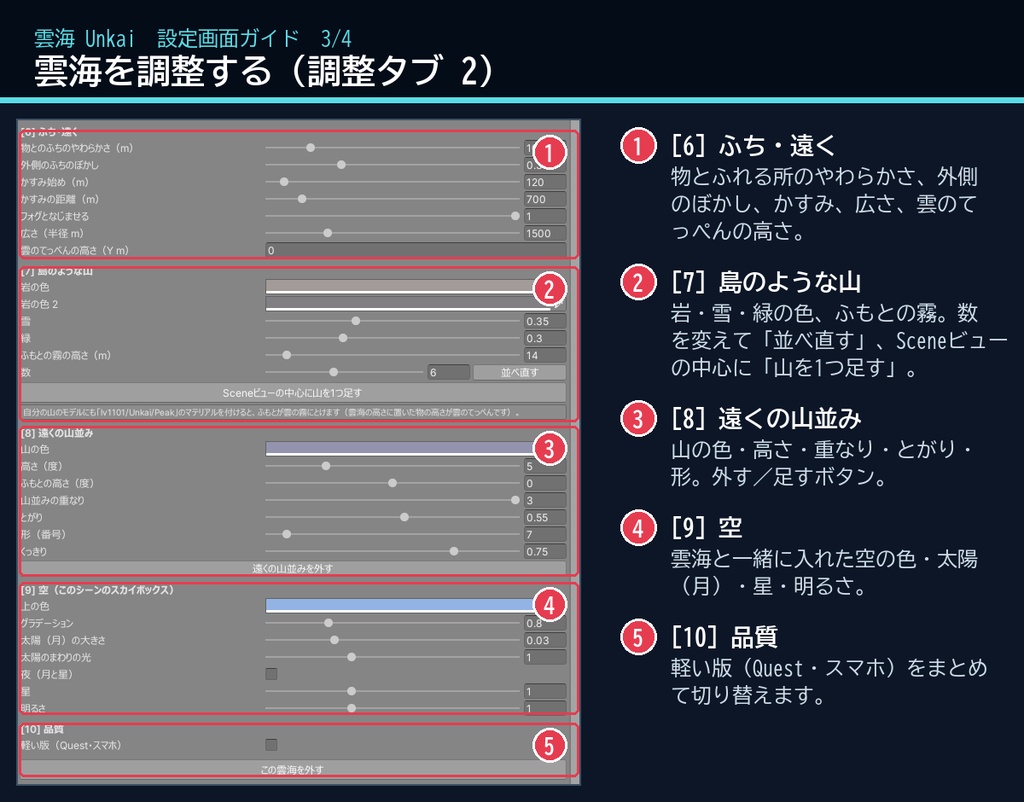 【VRChatワールド用】足元に広がる雲の海「雲海」【PC/Quest対応】