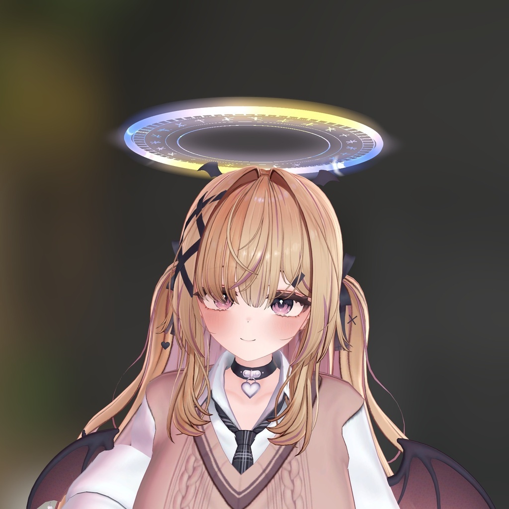 【VRChat・汎用】頭の上に浮かぶ光の輪・天使の輪「光輪」(アバター用・PC)