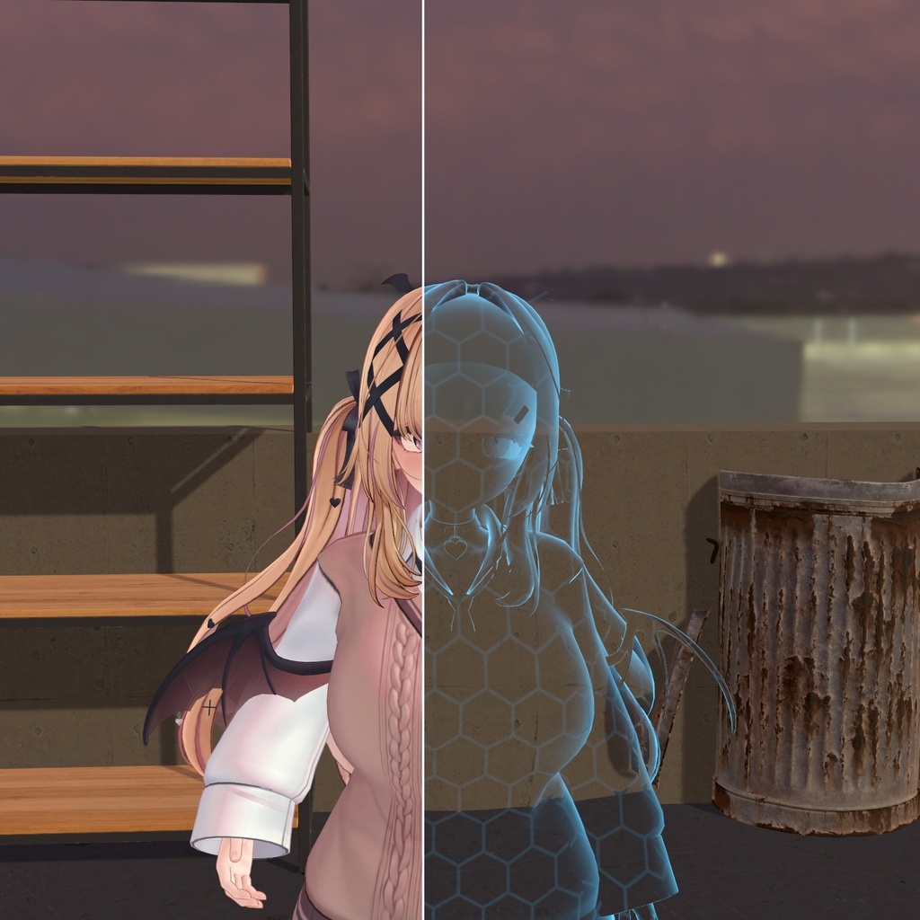 【VRChat・汎用】体がすうっと消える光学迷彩「隠形」(アバター用・PC)