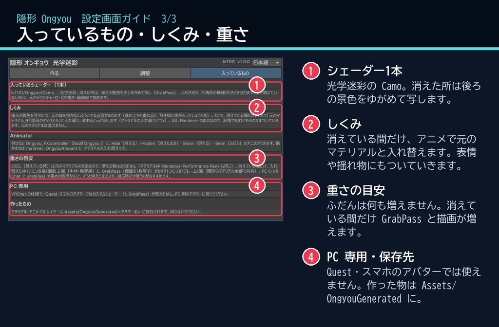 【VRChat・汎用】体がすうっと消える光学迷彩「隠形」(アバター用・PC)