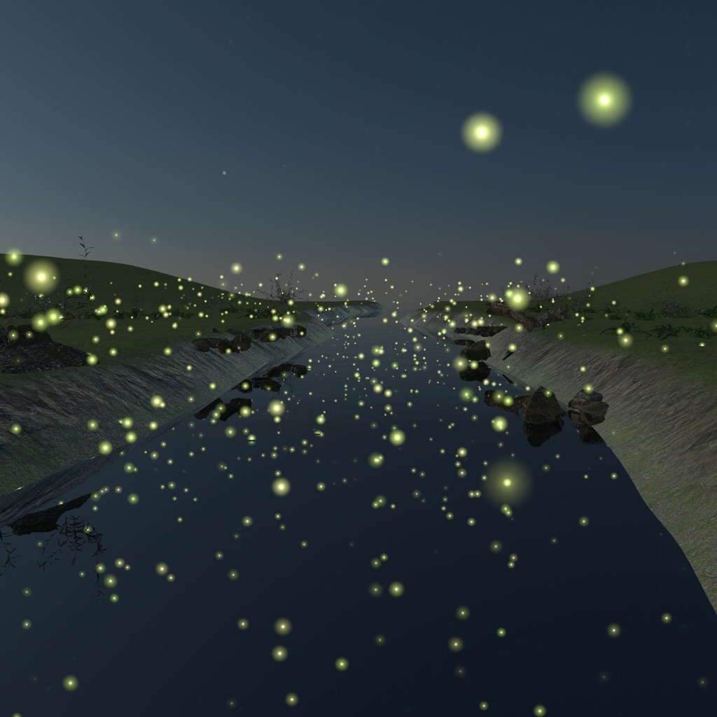 【VRChatワールド用】ふわふわ漂う蛍と光の粒「漂光」【PC/Quest対応】