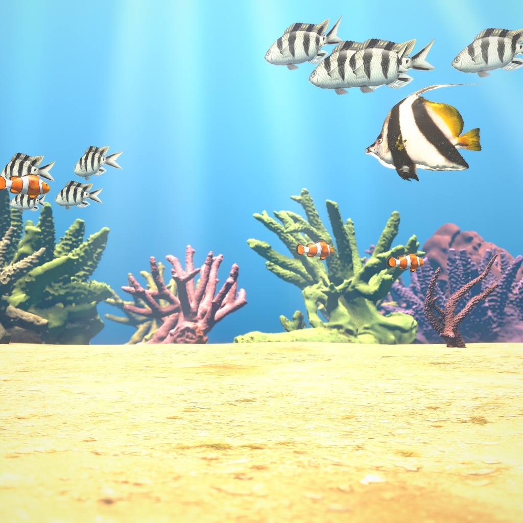 【VRChatワールド用】泳ぐサンゴ礁の魚3種「珊瑚」カクレクマノミ・ハタタテダイ・ロクセンスズメダイ【PC/Quest対応】