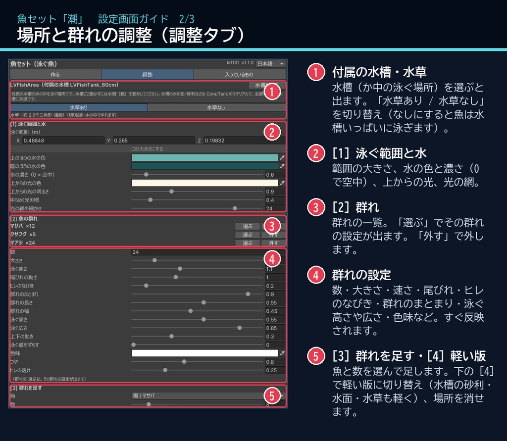 【VRChatワールド用】泳ぐ日本近海の魚3種「潮」マアジ・マサバ・クサフグ【PC/Quest対応】