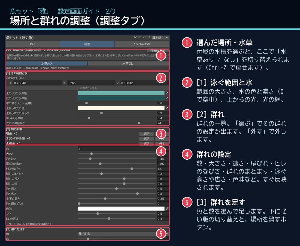 【VRChatワールド用】泳ぐ高級金魚3種「雅」土佐金・地金・オランダ獅子頭【PC/Quest対応】