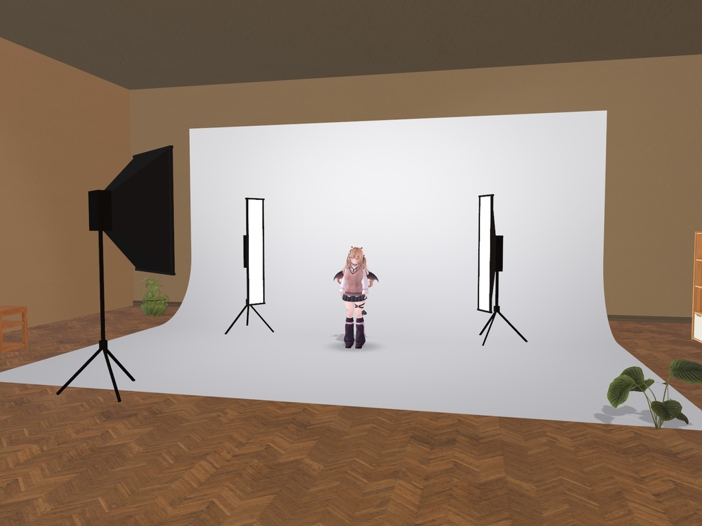 【VRChatワールド用】ボケ玉と光の背景で撮る撮影スポット「写場」【PC/Quest対応】