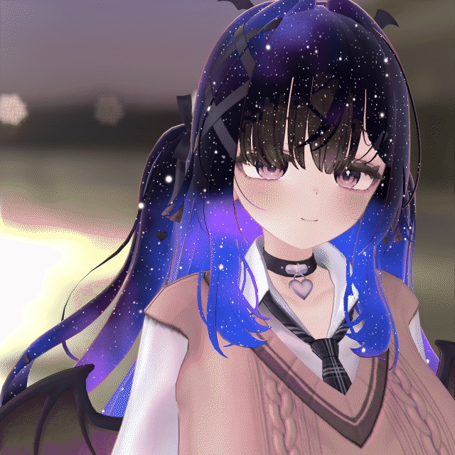 【VRChat・汎用】髪や服の中に星空がひろがる「星肌」(アバター用・PC)