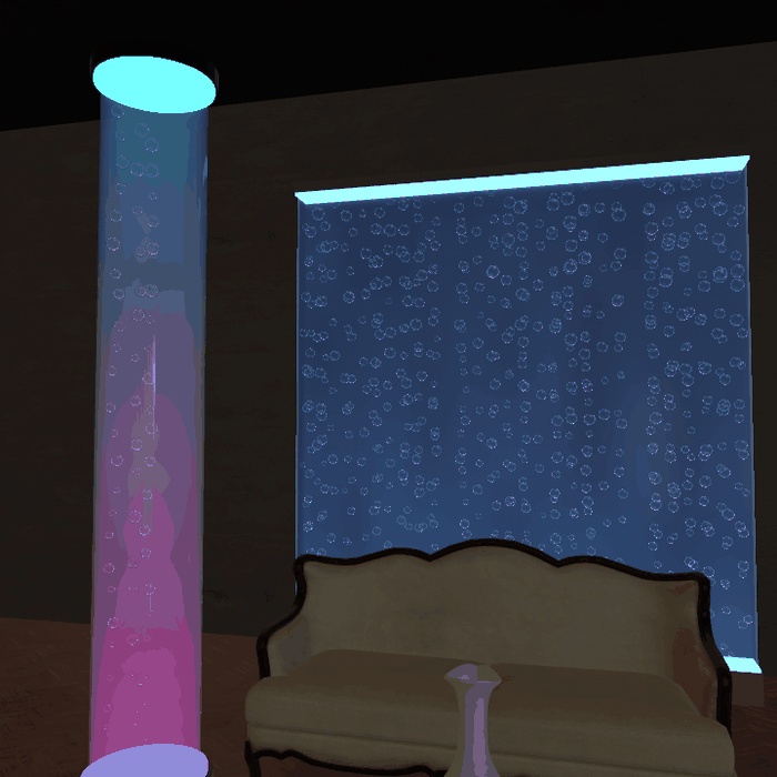 【VRChatワールド用】泡がのぼる光るバブルウォール・柱・水槽「泡壁」【PC/Quest対応】