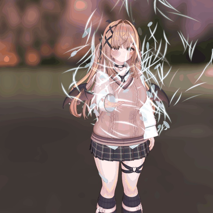 【VRChat・汎用】体・髪・手に炎・雷・氷・風をまとう「元素纏」(アバター用・PC)