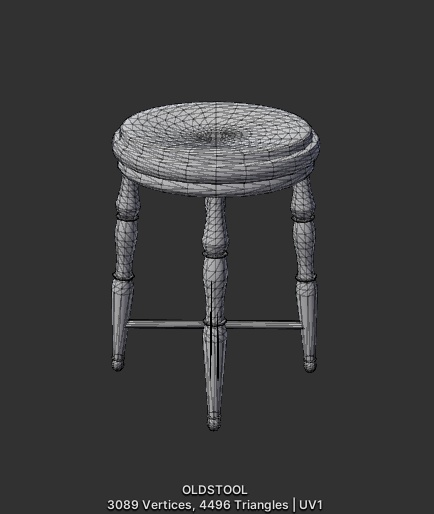 椅子 (Old Stool or Chair)【3D】