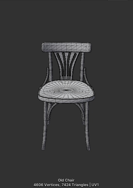 ヴィンテージ 椅子 (Vintage Study Writing Chair)【3D】