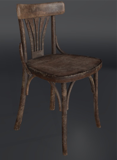 ヴィンテージ 椅子 (Vintage Study Writing Chair)【3D】