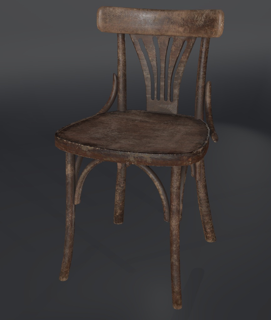 ヴィンテージ 椅子 (Vintage Study Writing Chair)【3D】