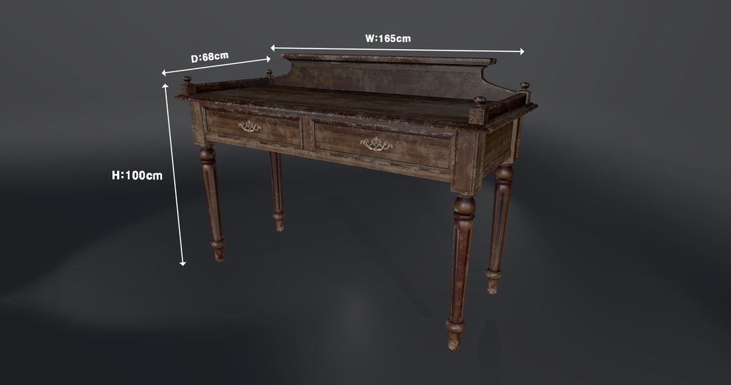 ヴィンテージ 机 (Vintage Table)【3D】