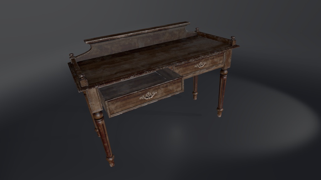 ヴィンテージ 机 (Vintage Table)【3D】