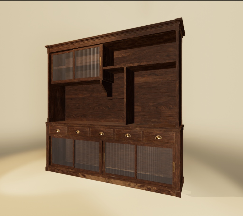 【3D小物】昭和レトロ 珈琲設備棚セット|小物 9点セット