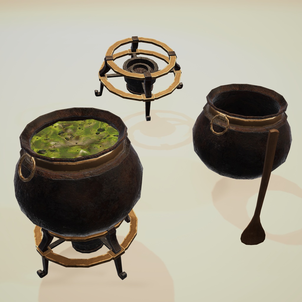 【3D小物】魔法学園の錬金術研究室小道具セット Vol.02 | 小道具7セット