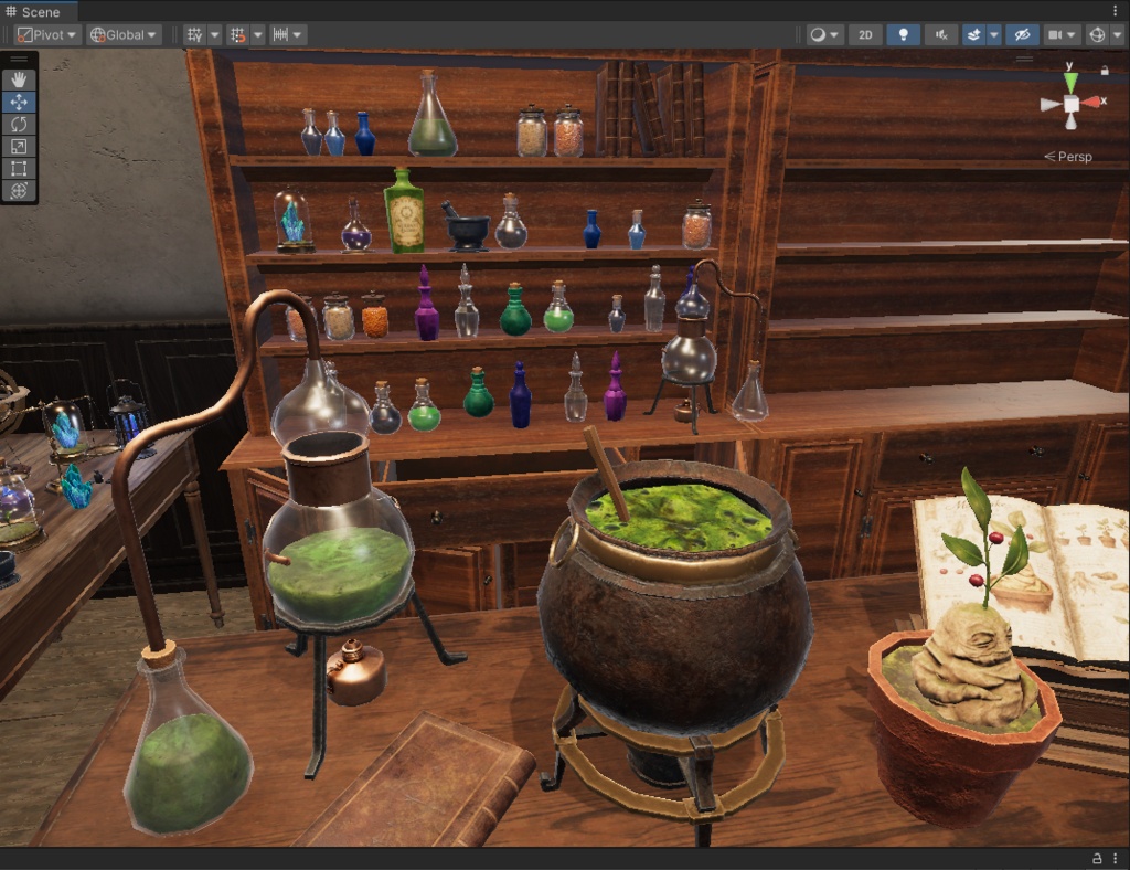 【3D小物】魔法学園の錬金術研究室小道具セット Vol.02 | 小道具7セット