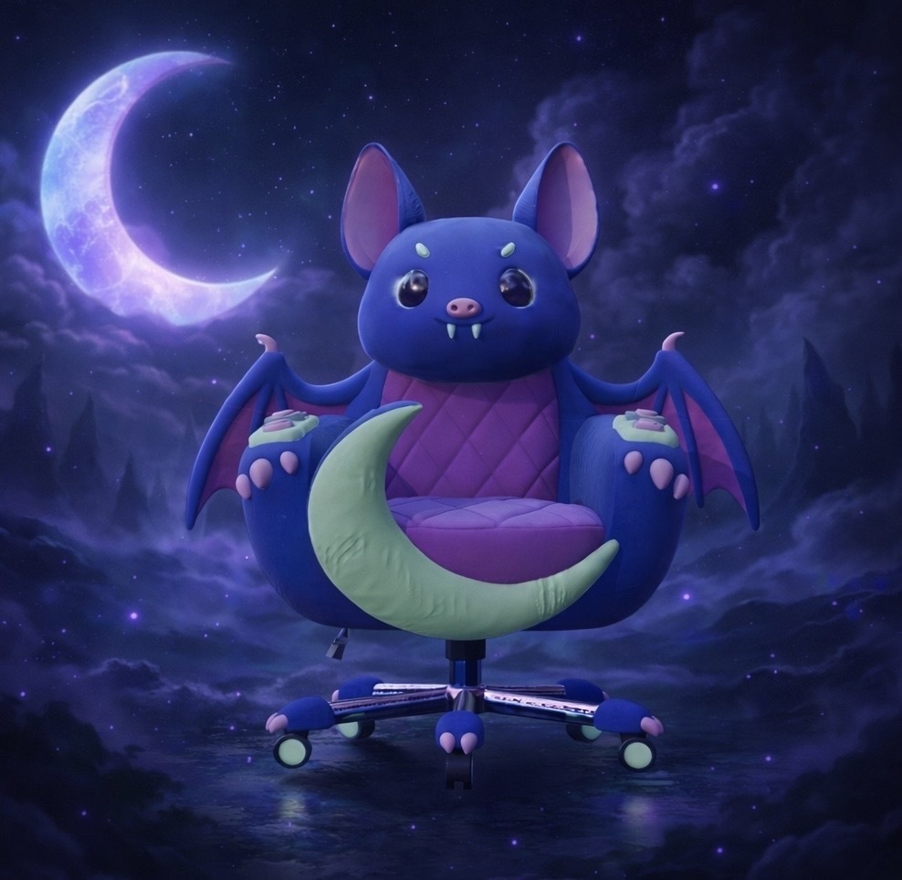 【３Dモデル素材】コウモリの可愛いゲーミングチェア