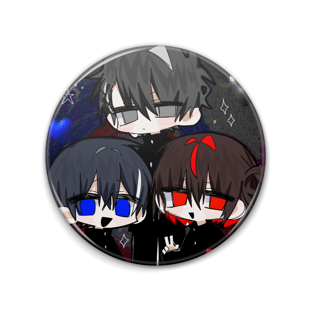 缶バッジ ❤️💙🩶