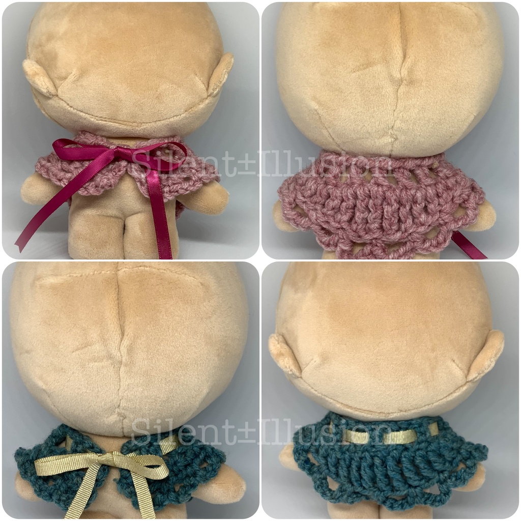 ぬいぐるみ用の毛糸ケープ