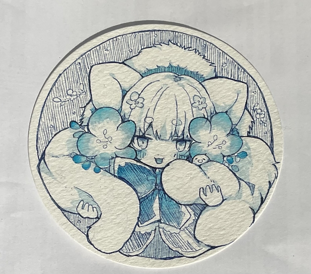 アナログ原画うさみみの女の子