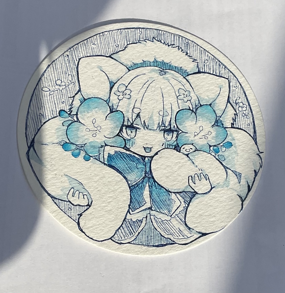 アナログ原画うさみみの女の子