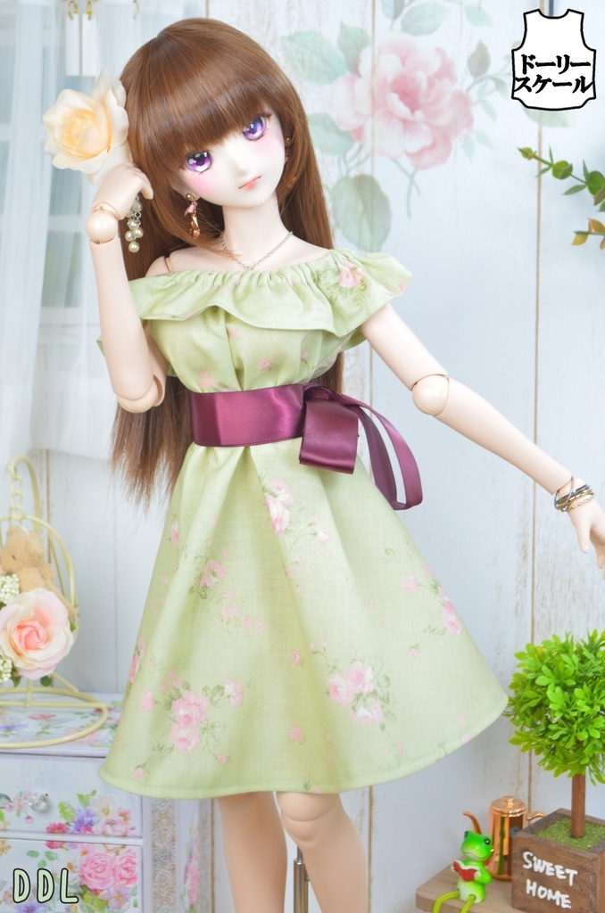 サマーワンピース・フリルの型紙 Summer dress frills pattern