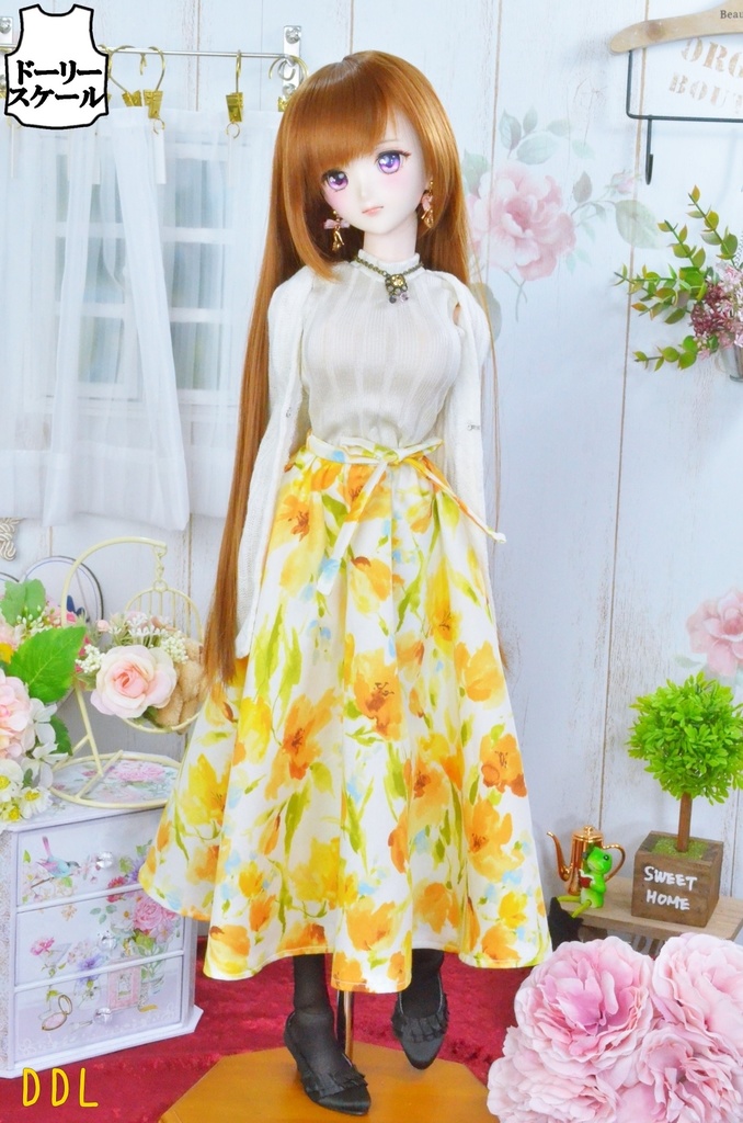 【完成品】ロングギャザースカート