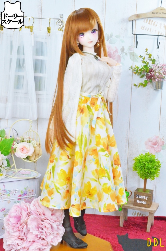 【完成品】ロングギャザースカート