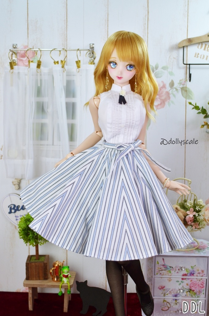 ピンタックノースリーブの型紙 Pintucked sleeveless pattern