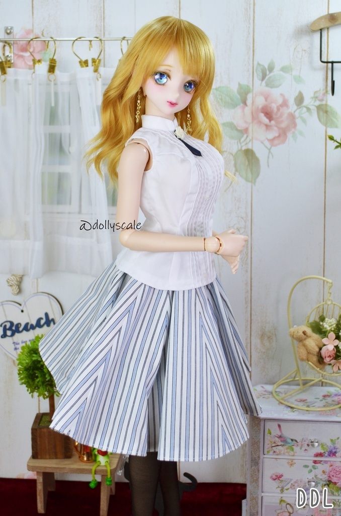 ピンタックノースリーブの型紙 Pintucked sleeveless pattern