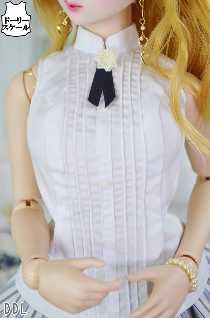 ピンタックノースリーブの型紙 Pintucked sleeveless pattern